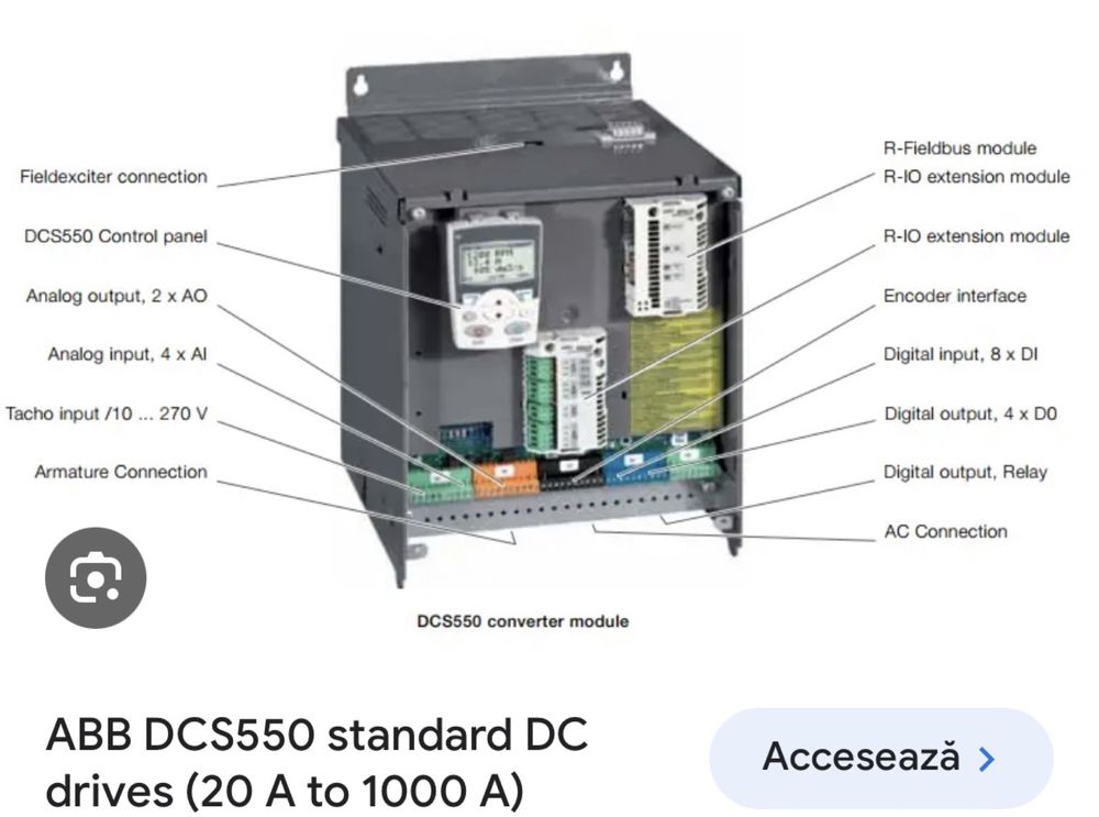 ABB DCS550 DC speed regulator - controler putere - programator