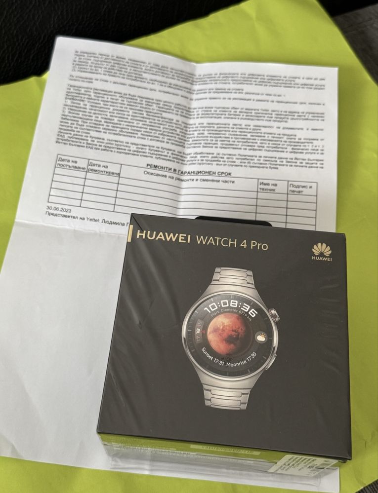 КАТО НОВ 48mm Huawei watch 4 Pro LTE Yettel Гаранция 2025г. Titanium