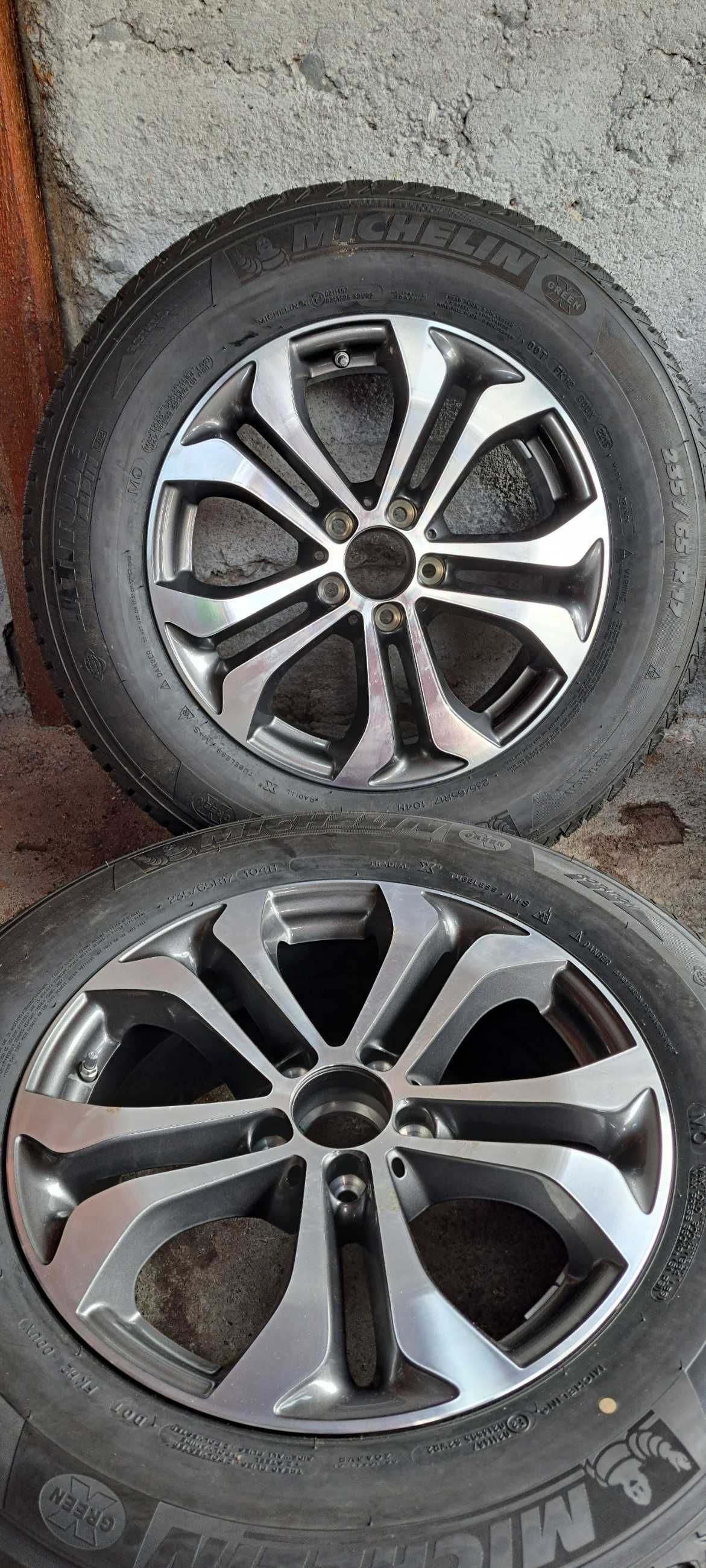 Roți/Jante Mercedes R17 ET36 + Anvelope iarnă noi Michelin 235/65 R17