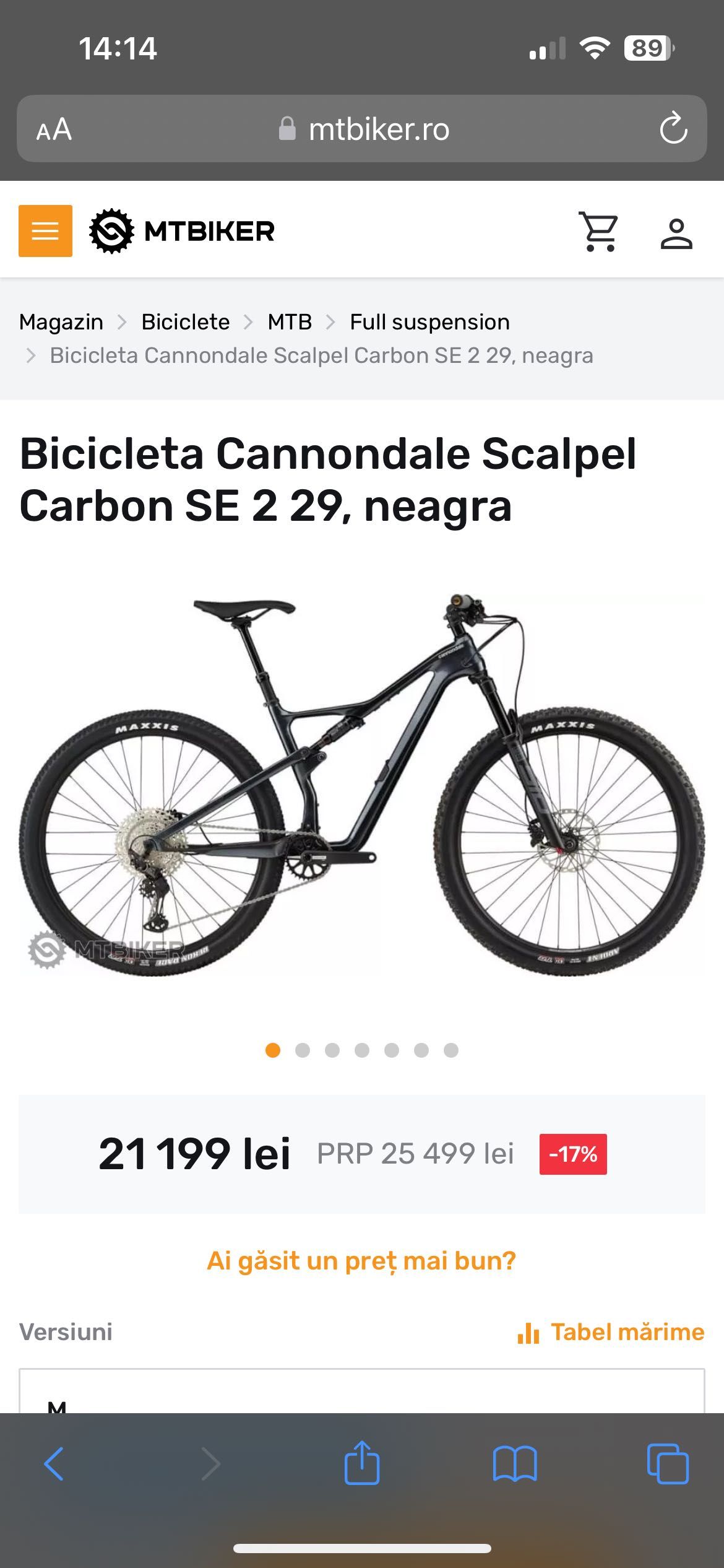 Cannondale Scalpel Carbon SE 2 29, neagra perlat L