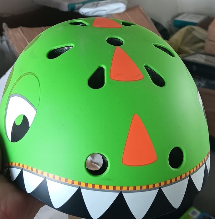 Casca de protectie sport pentru copii, dinosaur/lion, 50-54 cm, multic