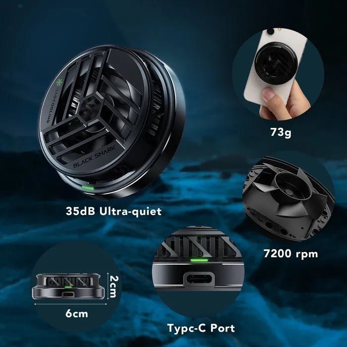 Black Shark Cooler Magnetic Racire Telefon Tableta Releu Pubg Fortnite