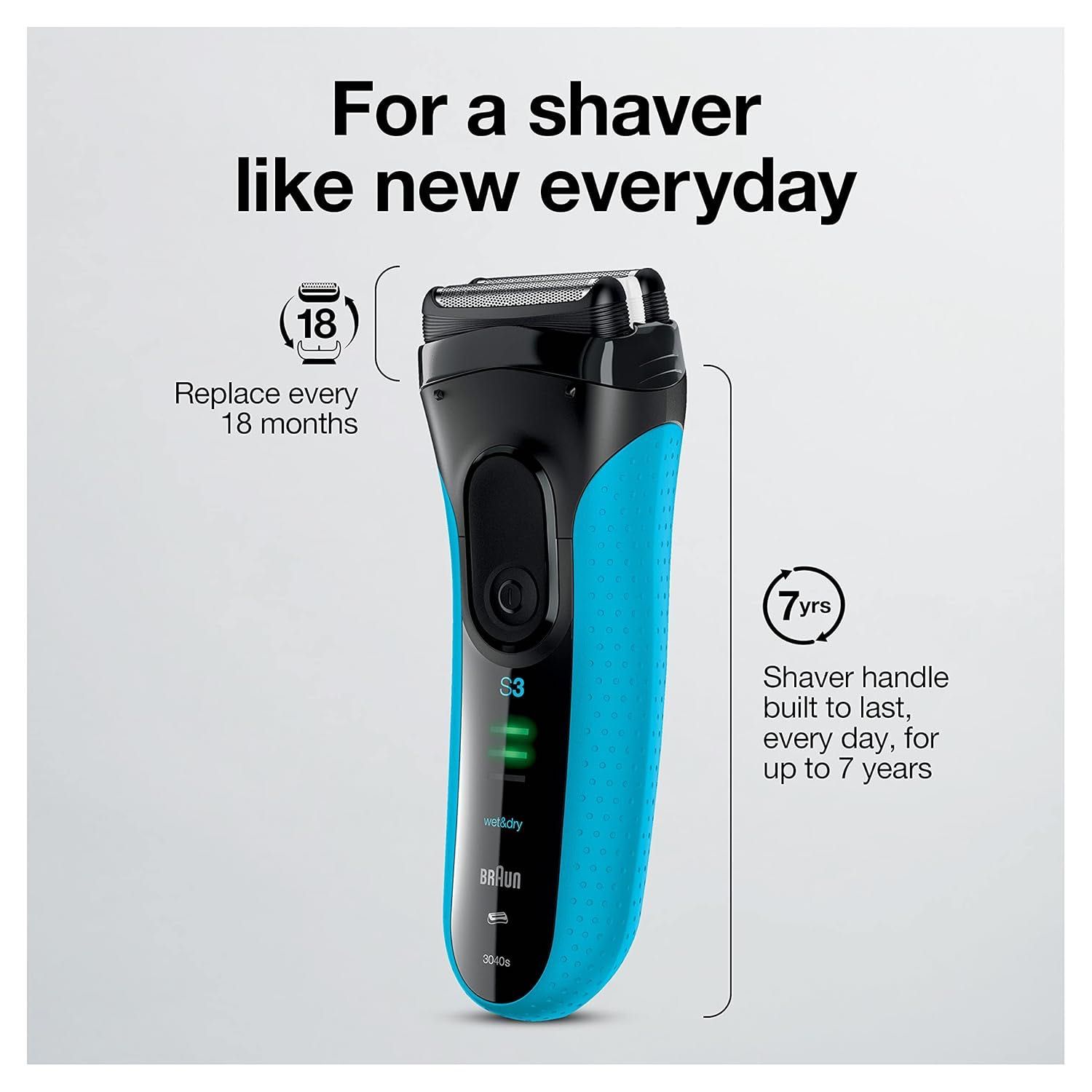 Aparat de ras electric Braun Series 3 3040s ProSkin Wet&Dry,sigilat