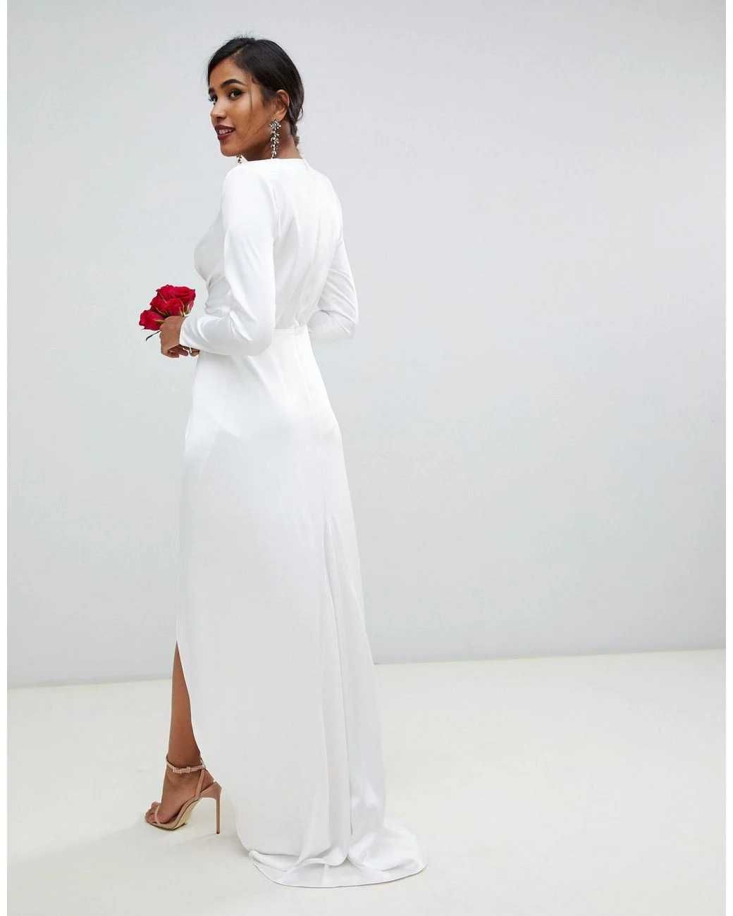 ASOS Bridal бяла сатенена сватбена рокля / булченска рокя 38 размер