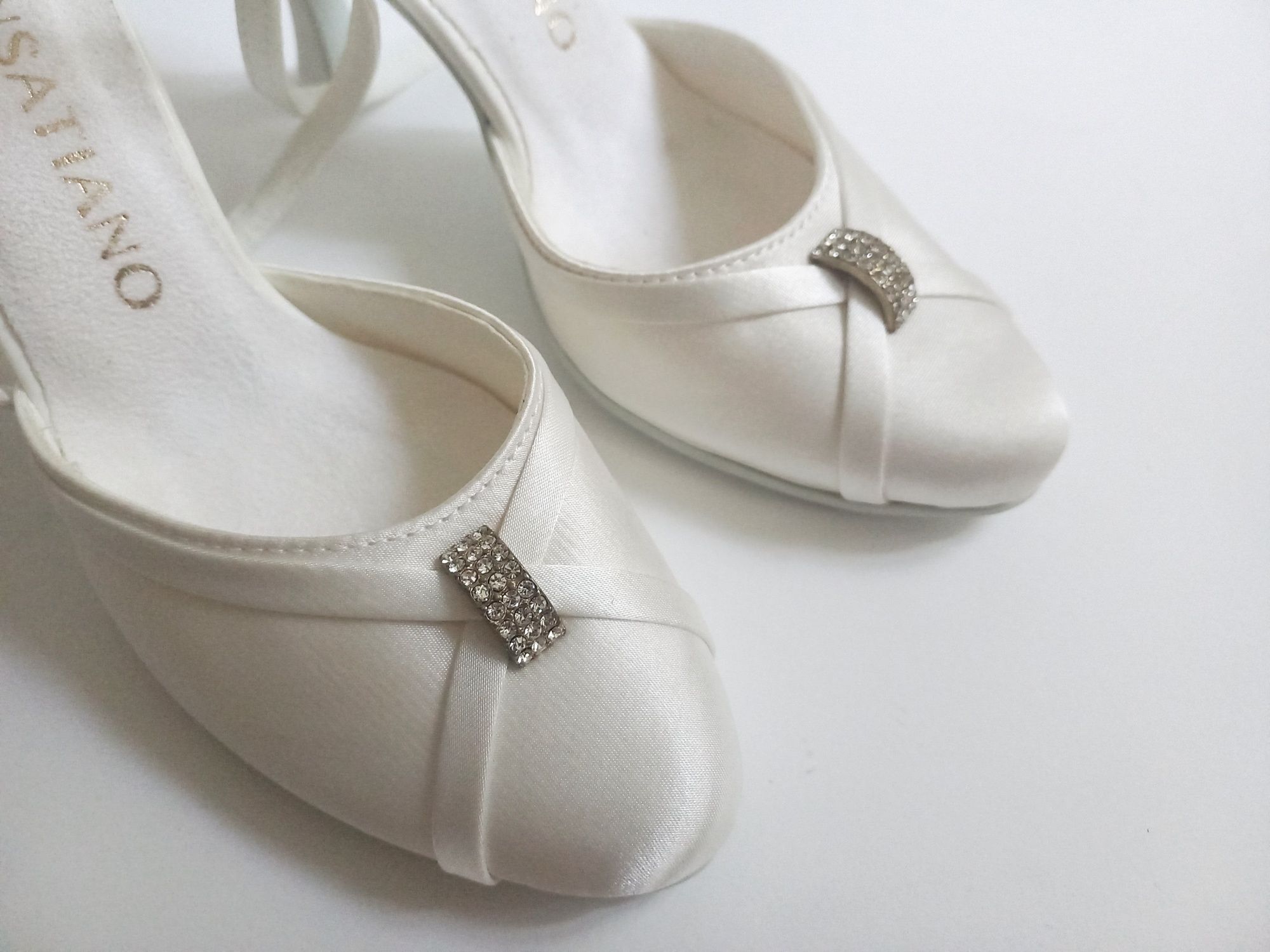 Pantofi albi  sandale de dans mireasa Sensatiano