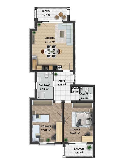 Продава се Тристаен апартамент в Пловдив, Беломорски - 121 кв.м за 950 €/кв.м - Снимка #1