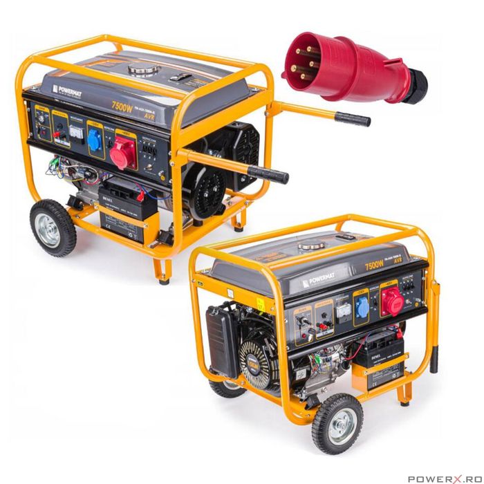 Generator curent electric 7500 W, 7.5 KW, 220 V, 380 V pornire la