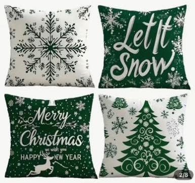Комплекти от 4бр. коледни калъфки за декоративни възглавнички 45х45см.