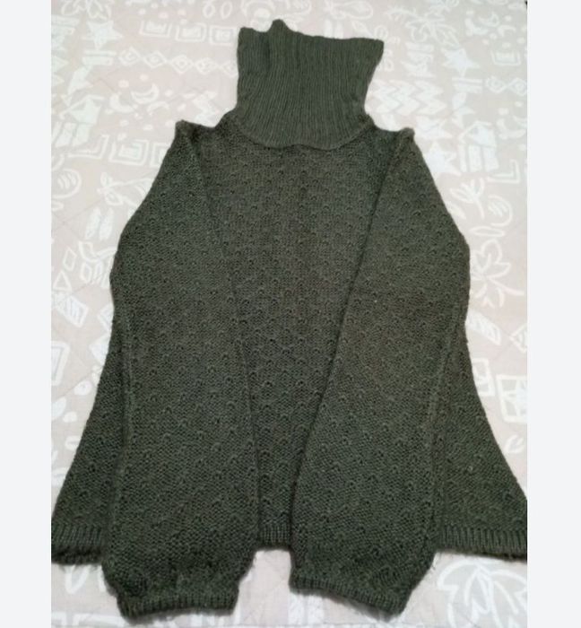 Pulover de damă kaki cu guler, mărimea M