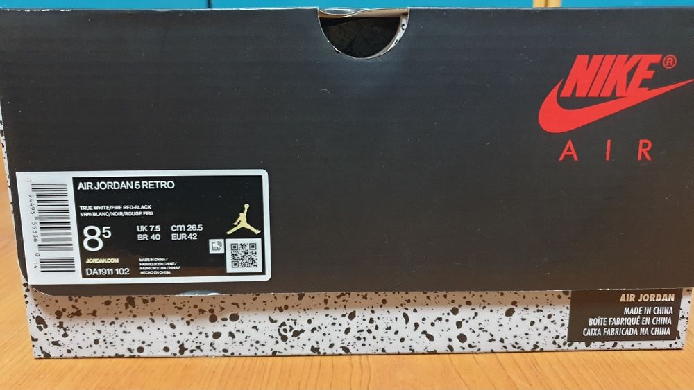 jordan 5 fire red 2020 размери us 13 и us 8.5