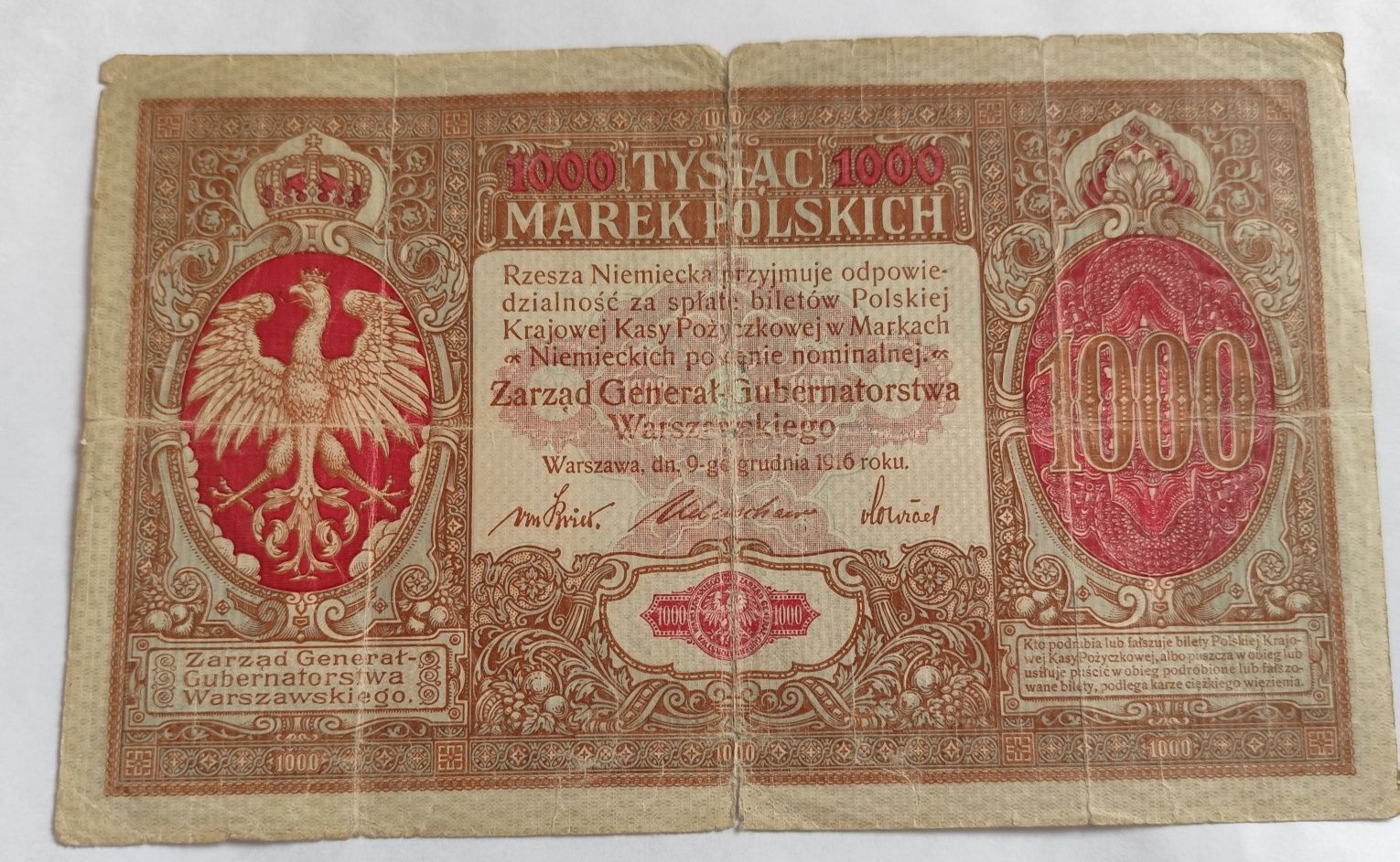 Bancnote 100,1000 Marek Polskich 1916