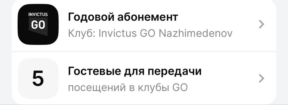 Годовой абонемент в Invictus Go