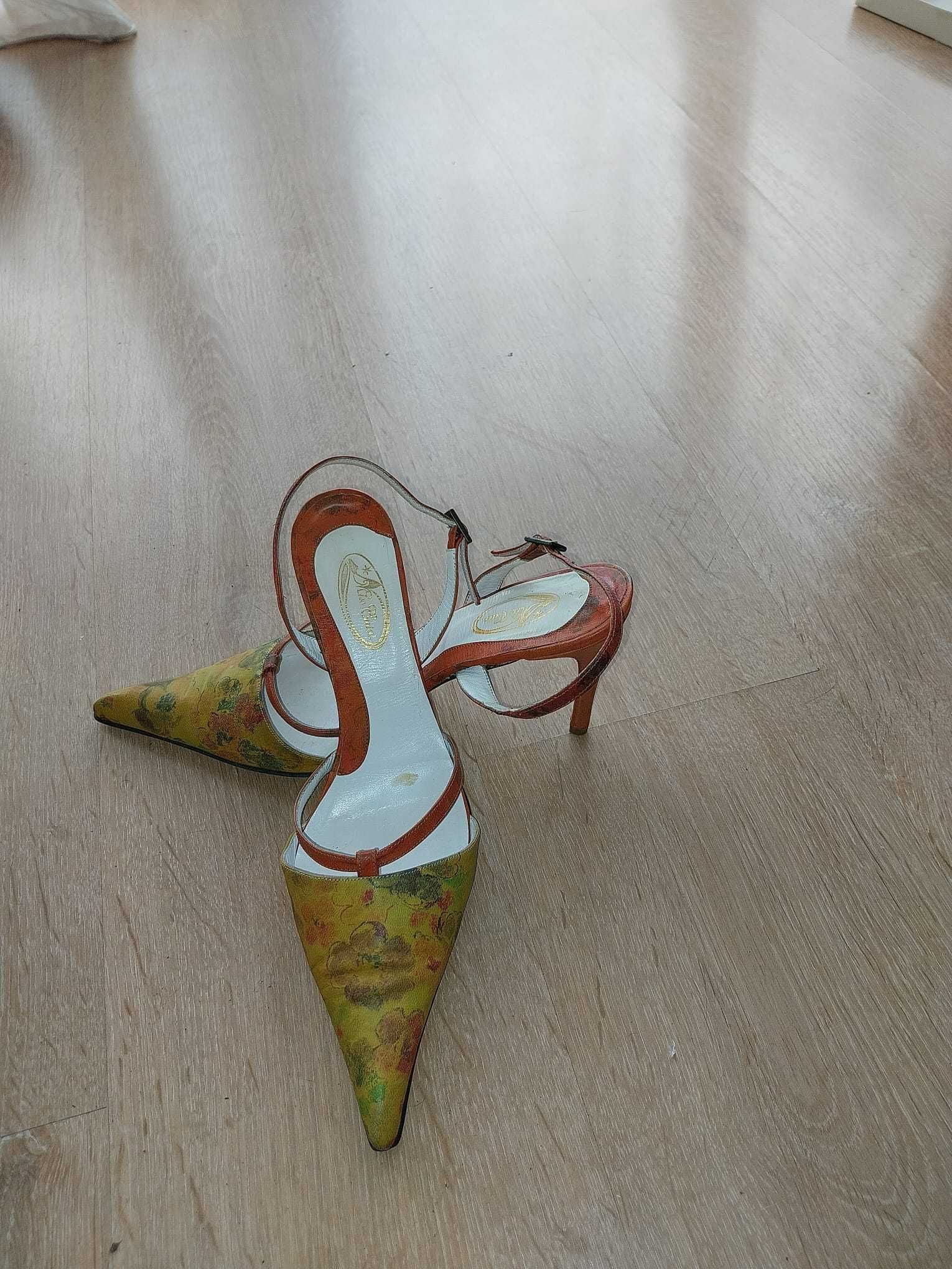 set pantofi & poșetă, nr 40, piele, handmade - 70 Lei, Timisoara