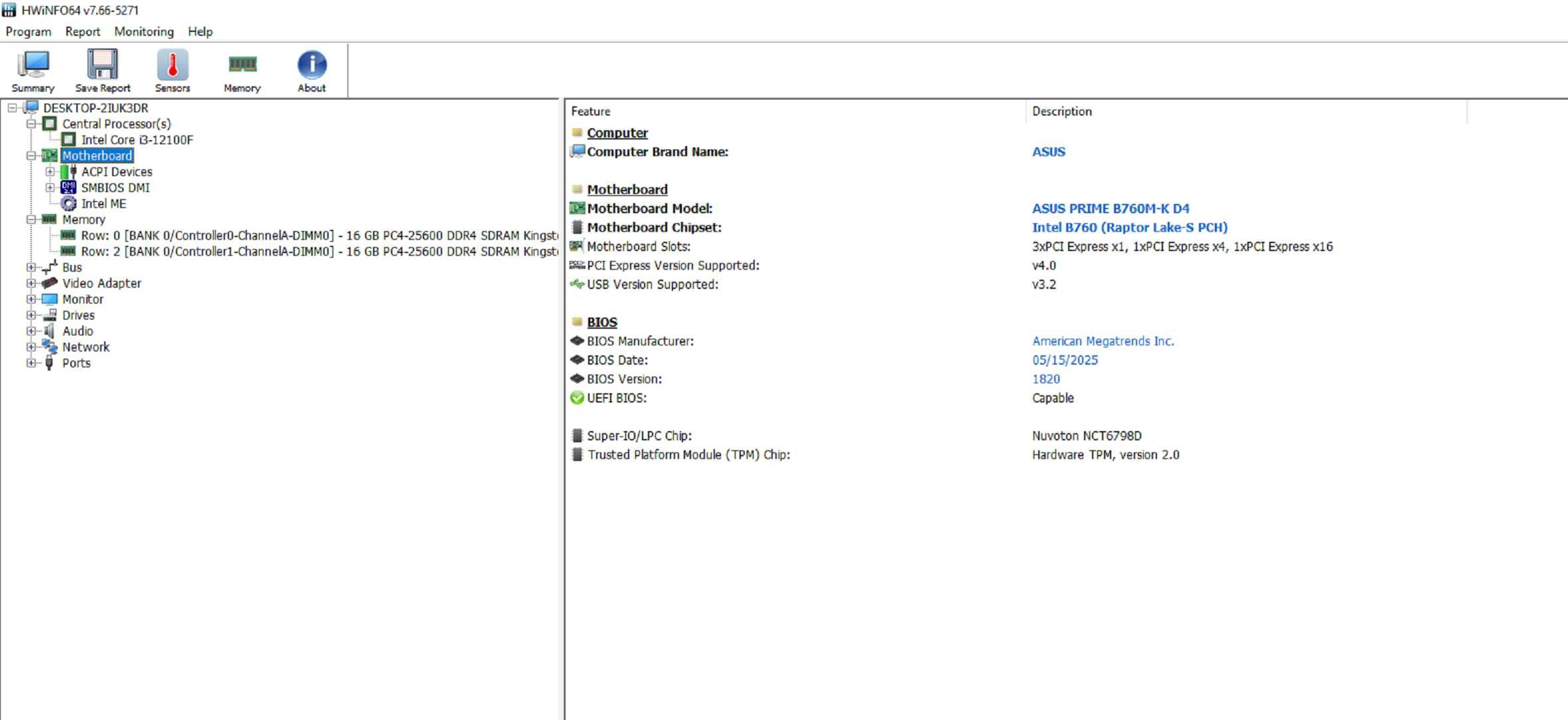 Asus Prime B760M-K, 32Gb DDR4, i3-12100F
