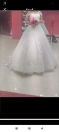Сватбена рокля мръсно бяло