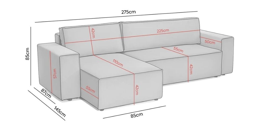 Coltar Extensibil, cu lada de depozitare, latura interschimbabila