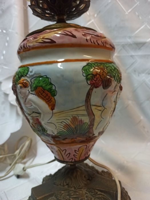 Антикварна нощна лампа Capodimonte -уникат!