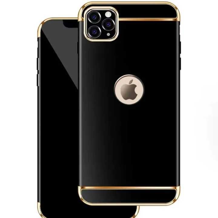 Husa compatibila cu Apple iPhone 12, Elegance Luxury 3in1 Black