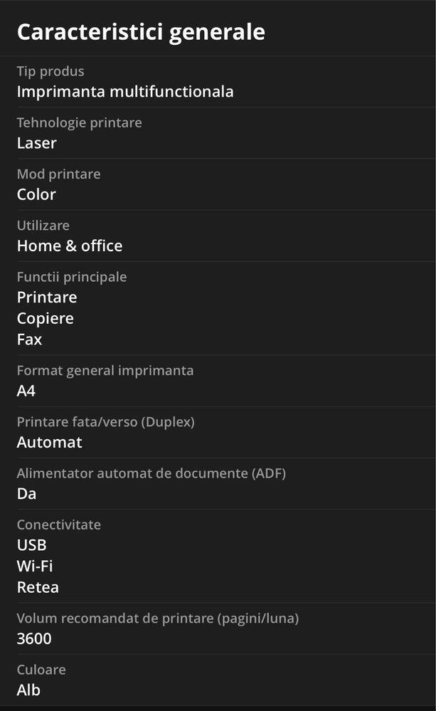 Imprimanta multifunctionala laser color Ricoh M C240FW