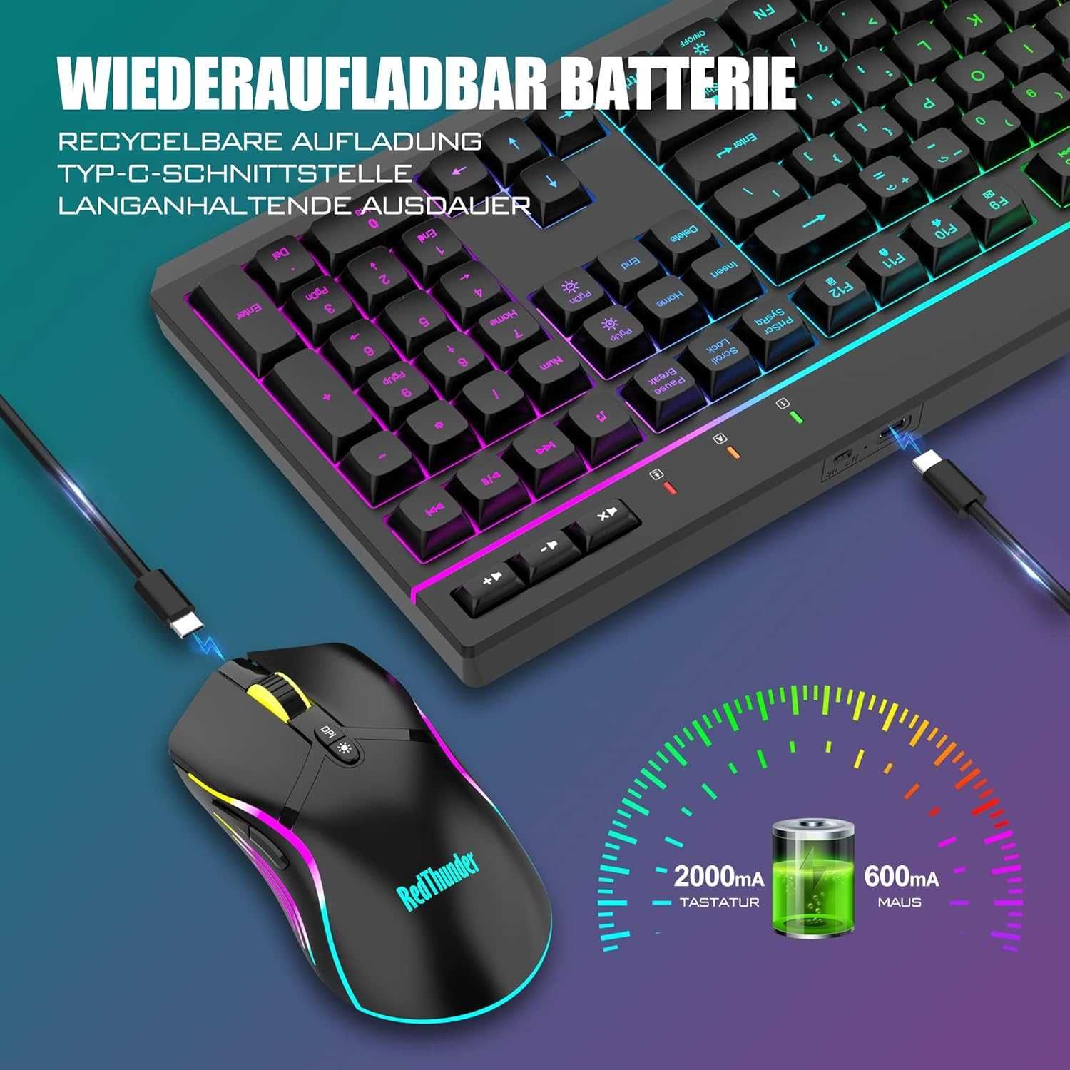 Геймърска клавиатура и мишка RedThunder K20 German QWERTZ,Гаранция