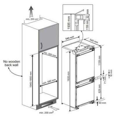 Нов хладилник с фризер за вграждане Беко/Beko BCNA306E42SN 193 см