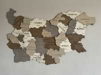 3D Дървена карта на България