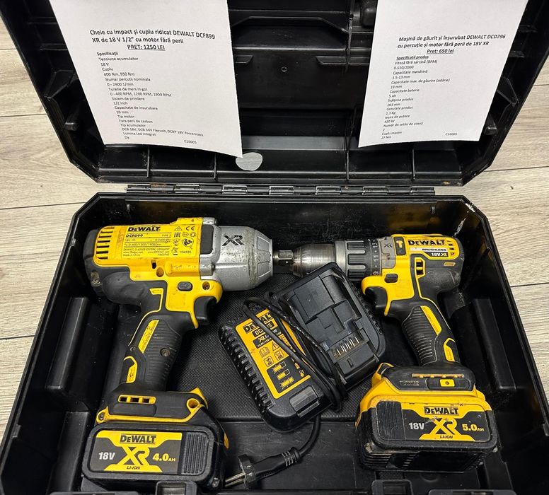 Amanet F28: Cheie cu impact Dewalt DCF899 + Filetanta  Dewalt DCD796