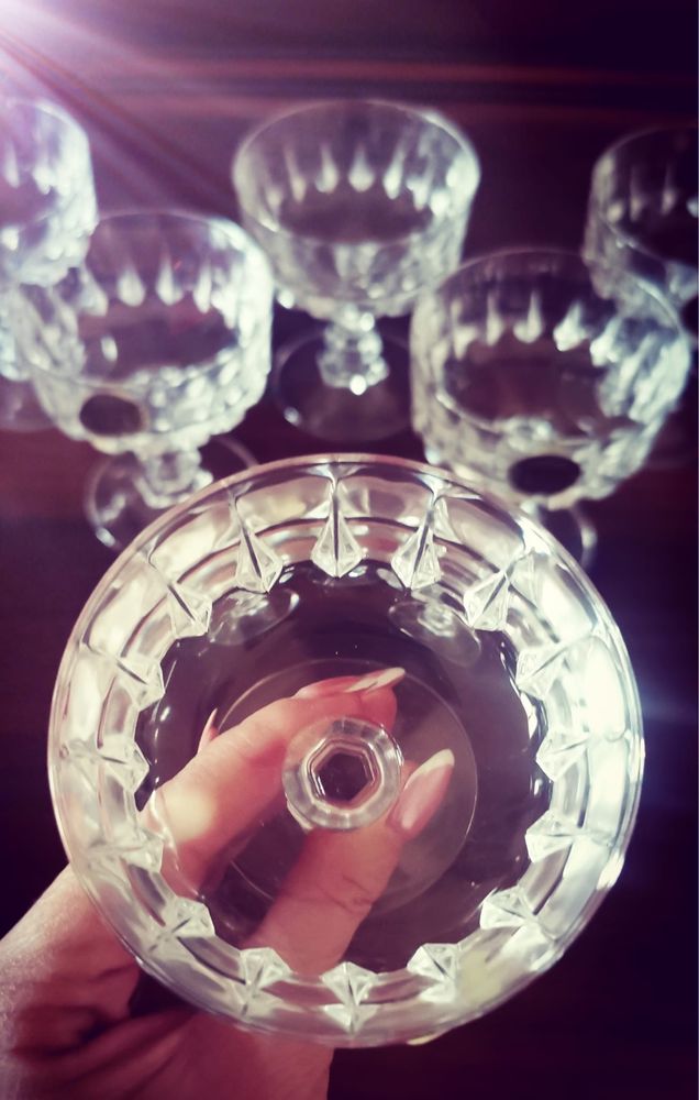 Кристален сервиз чаши бренди вино шампанско Cristal d’Arques антика