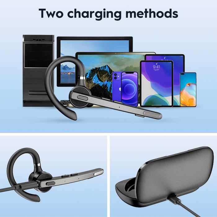 Casca bluetooth 5.1 New Bee M53 Multipoint, 13.6 grame, Neagra