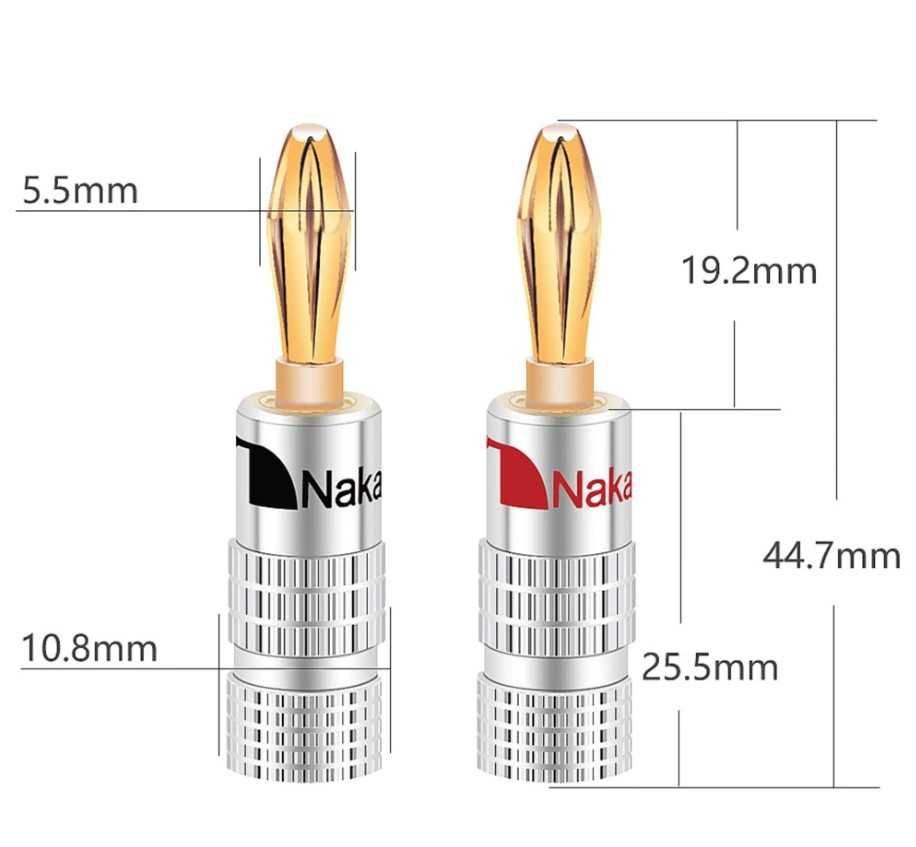 штекеры позолоченные  Nakamichi для колоночного кабеля