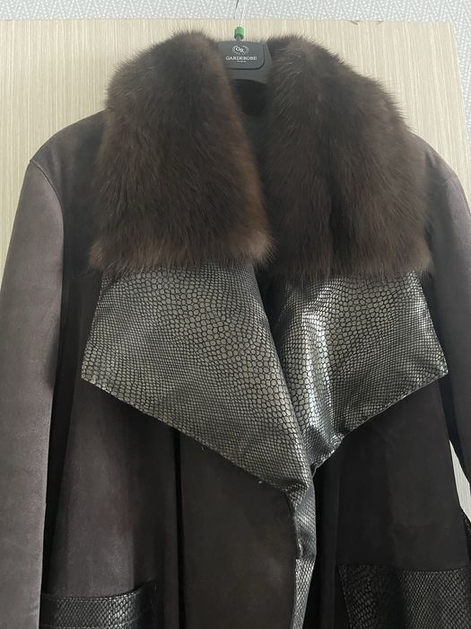 Женское замшевое пальто