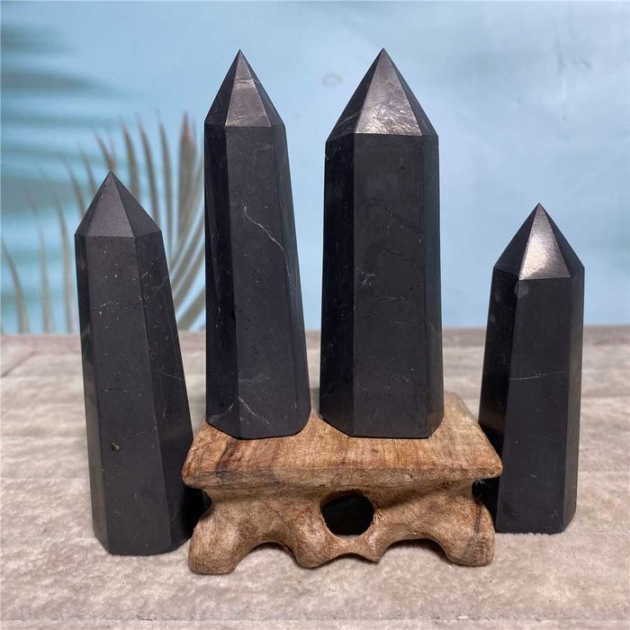 За Вашата Колекция Обелиск Защитен Амулет от Шунгит Благороден Минерал