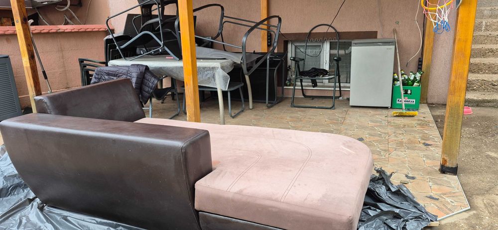 Диван ъглов кафяв