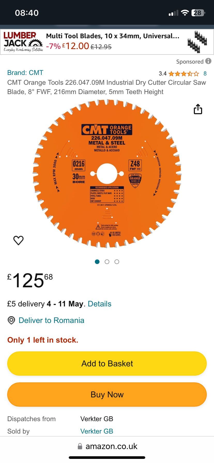 Disc metal CMT OrangeTools