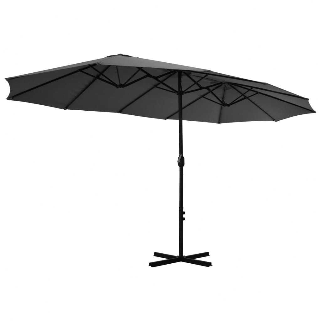 Umbrela de soare gradina/terasa 460×270 cm Gri Antracit LATINA