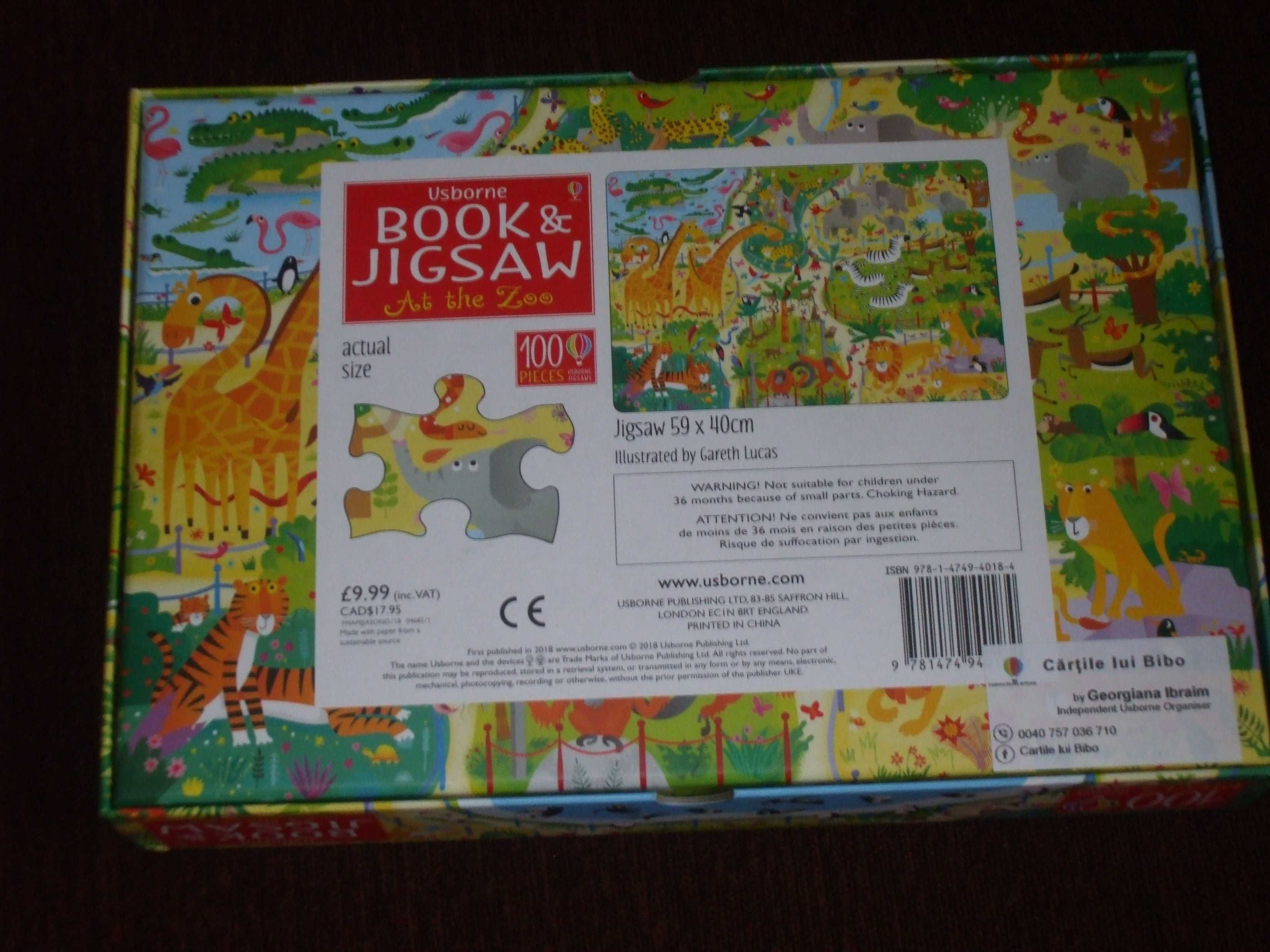 Puzzle si carte   At the zoo-  Usborne