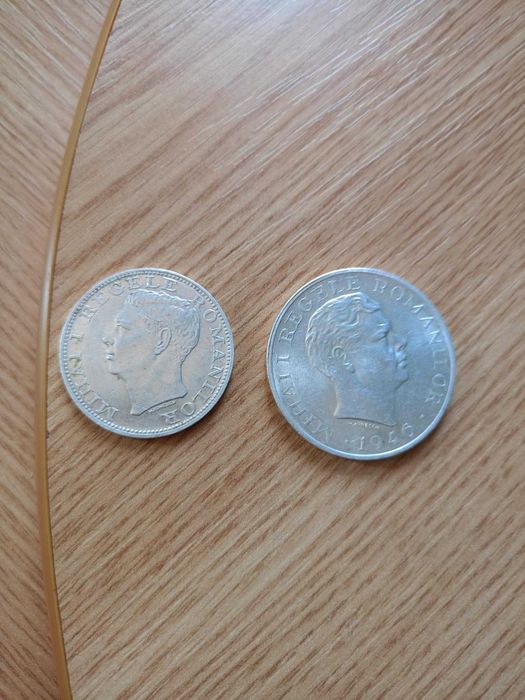 2 Monede Vechi Argint, 500 Lei  1944, 100000 Lei 1946