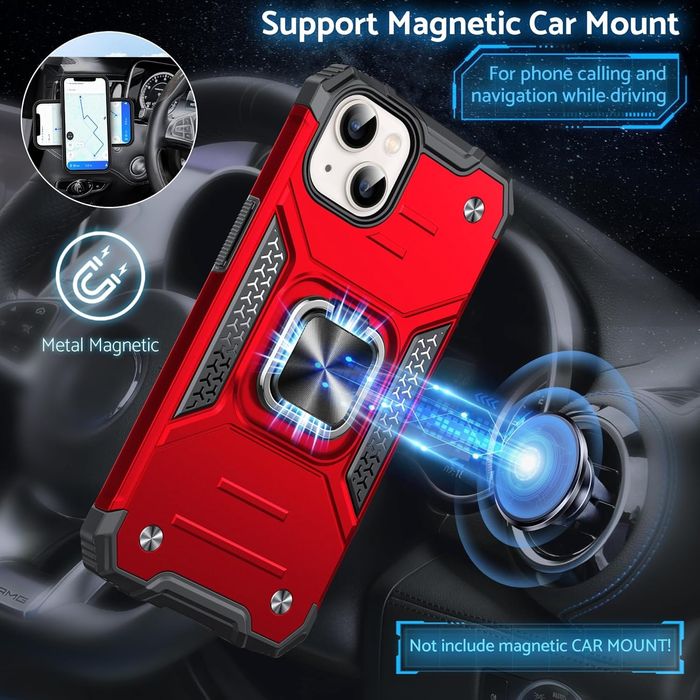 Промо! Удароустойчив кейс за iPhone 15, 14, 13 – Червен, DASFOND Armor