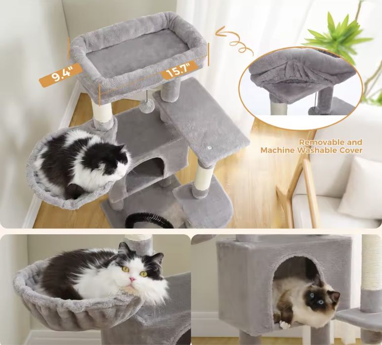 Котешка Катерушка Кула Къща Дърво 106 см