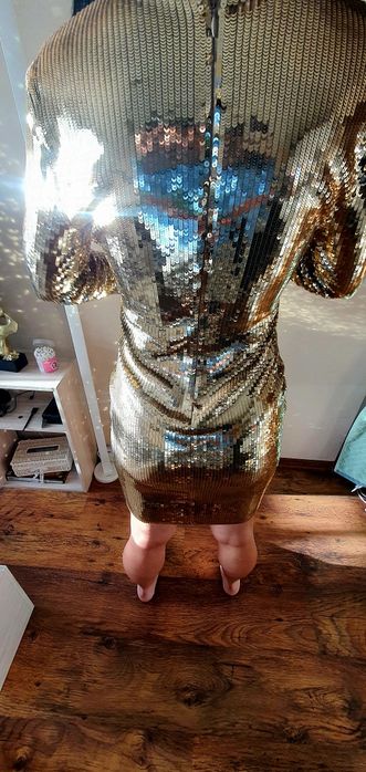 Рокля Michael Kors със златисти пайети