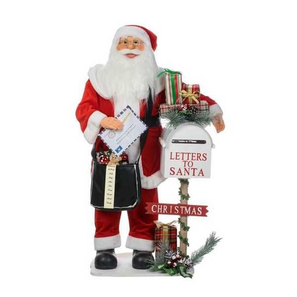 Коледна реалистична фигураДядо Коледа - пощальон със светлина и музика