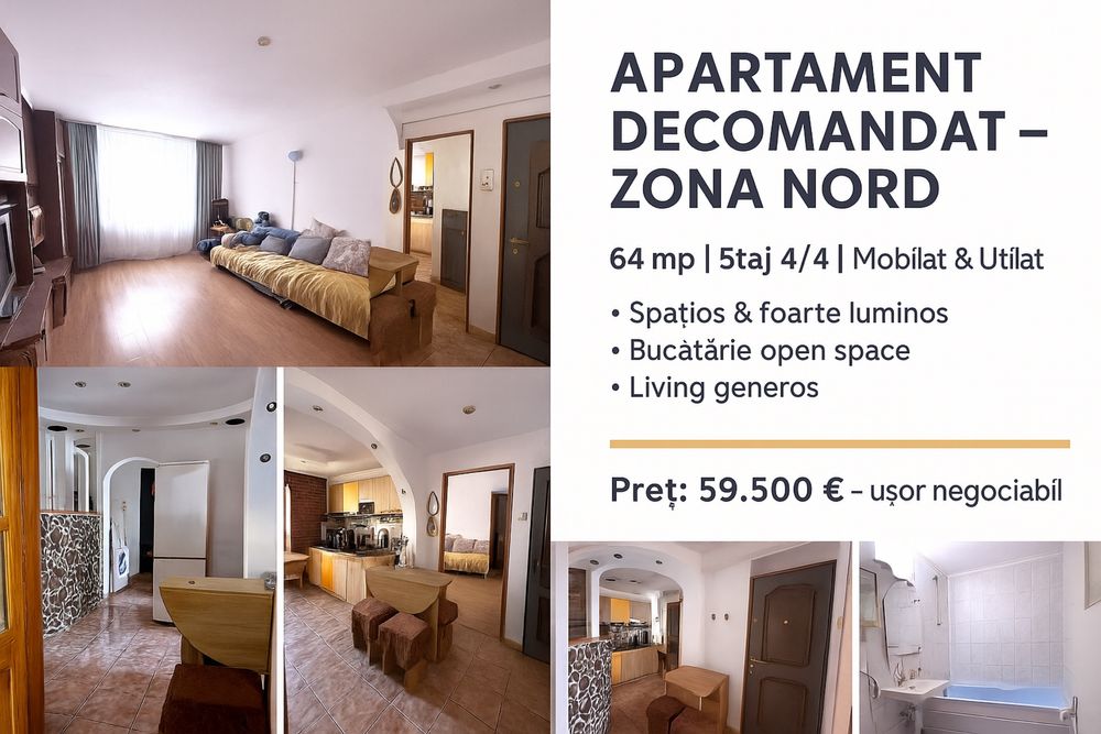 Apartament 2 camere zona Nord