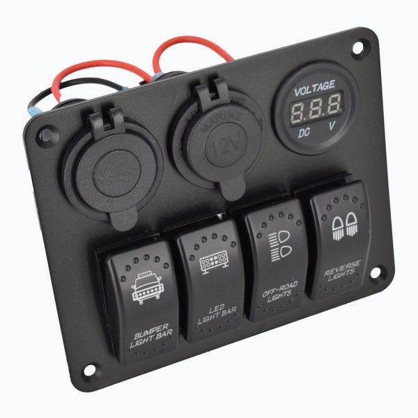 Panou Jeep ATV cu intrerupatoare Voltmetru 4 Intrerup. si USB cod21