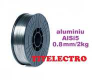 Sarma sudura aluminiu 0.8mm rola 2kg AlSi5 tip ER 4043 cu argon