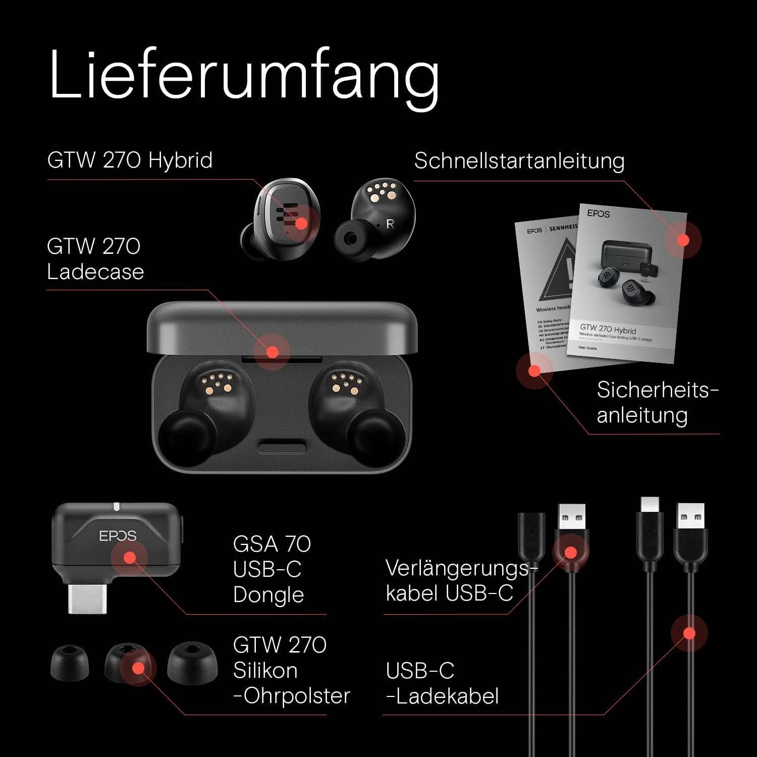Căști wireless Sennheiser - EPOS GTW 270 Hybrid, TWS, negru,sigilat