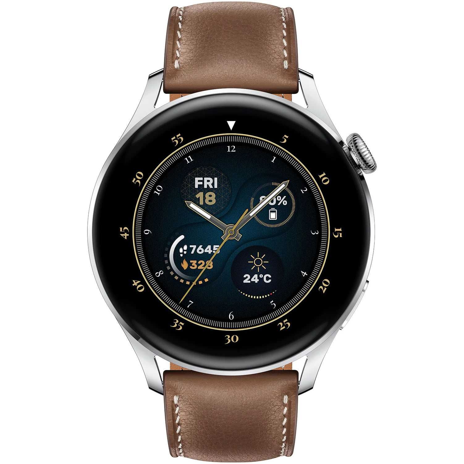 Ceas smartwatch Huawei Watch 3 Classic eSiM 46 mm Curea Piele Maro nou