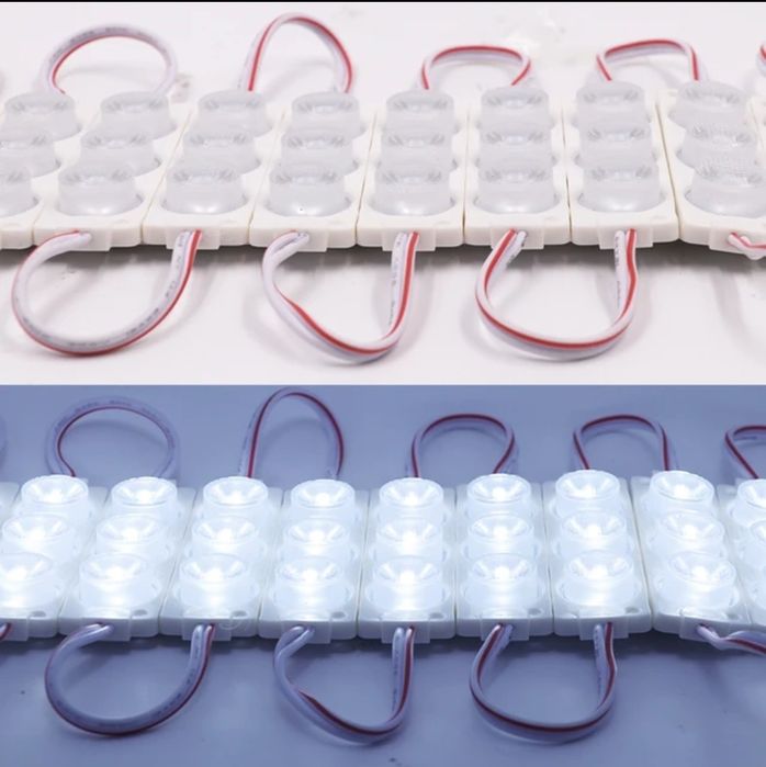 LED Модул с лупа, 3 ДИОДА 12V 3w различни цветове