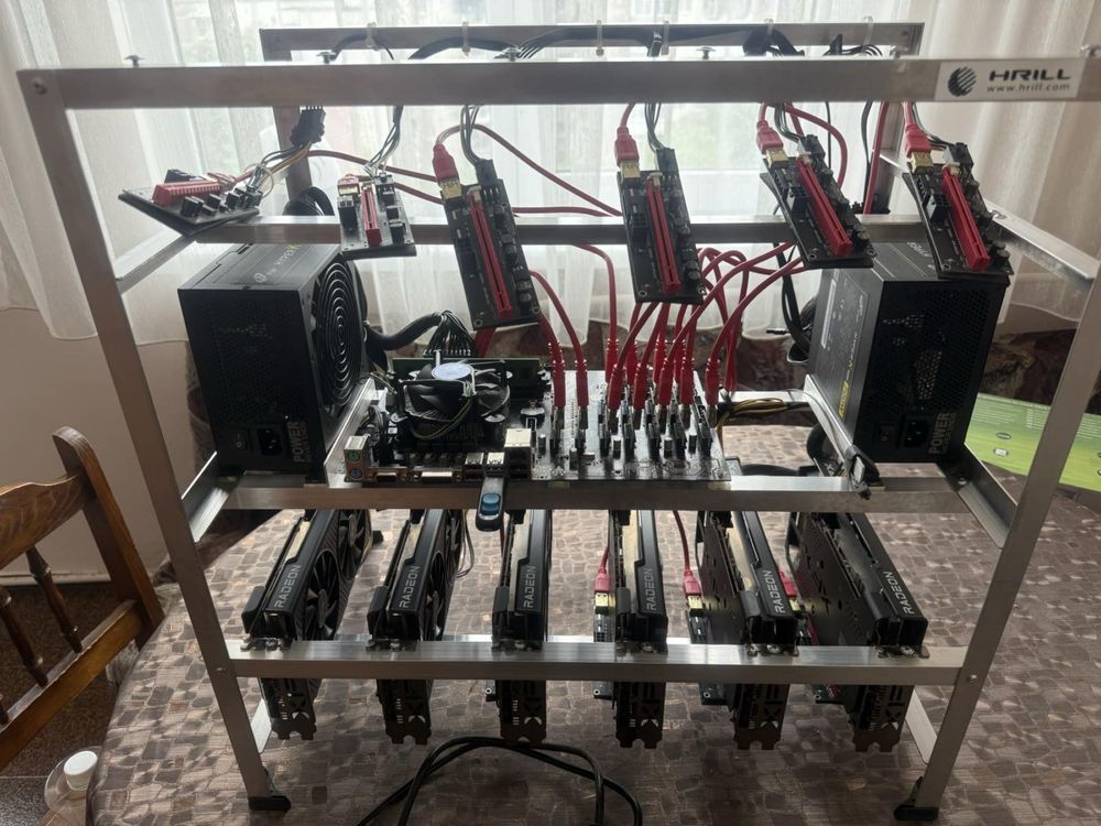 2x Mining rig-a RX 6600 | готови за работа, 2х майнинг рига рх 6600
