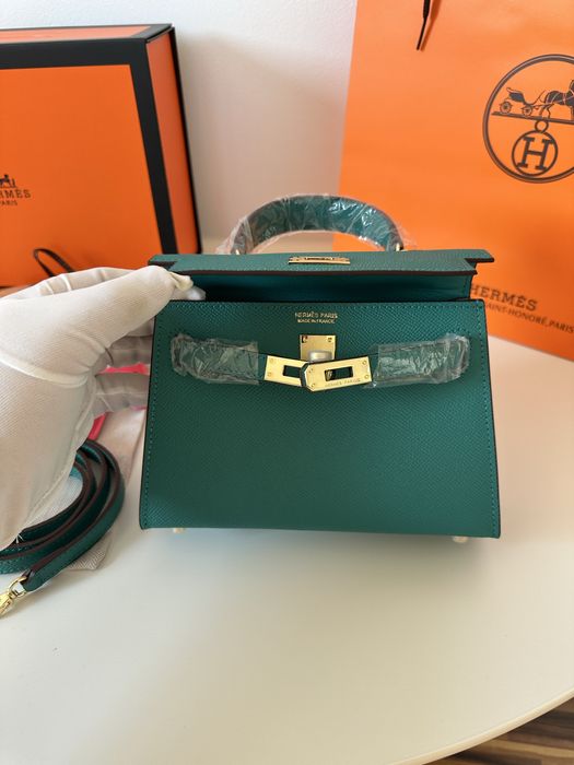 Geanta Hermes Kelly 19cm Turcoaz