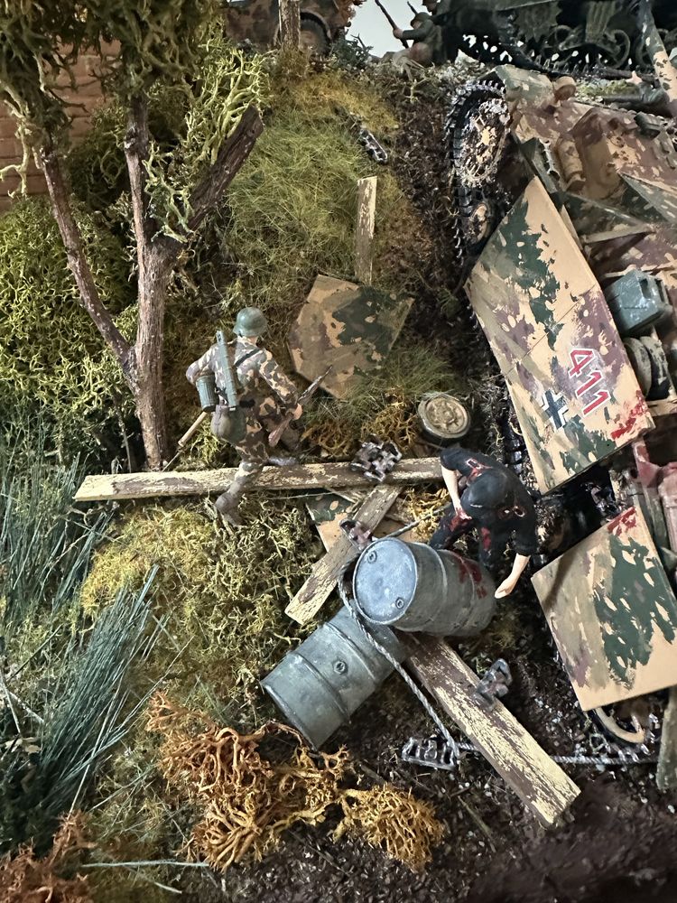 Военна композиция, макет на бойна сцена - Нормандия 1944 година/ ръчна